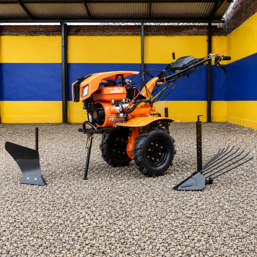 Motocultivador Bencinero 7 HP Pro (Eléctrico + Kit Accesorios)