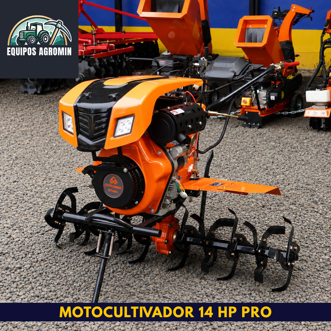 Motocultivador 14 HP Pro (Eléctrico + Kit Accesorios)