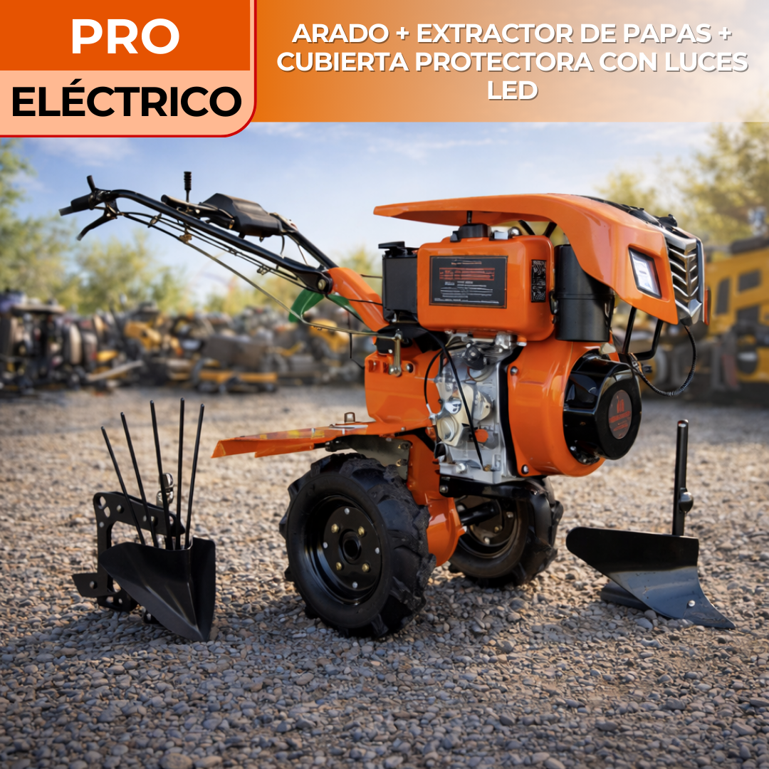 Motocultivador 14 HP Pro (Eléctrico + Kit Accesorios)