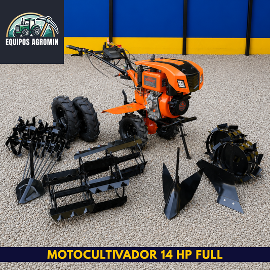 Motocultivador 14 HP Full (Eléctrico + Kit Completo)